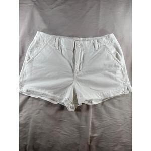 American Eagle Womens Size 8 White Stretch Rolled Hem Casual Shorts